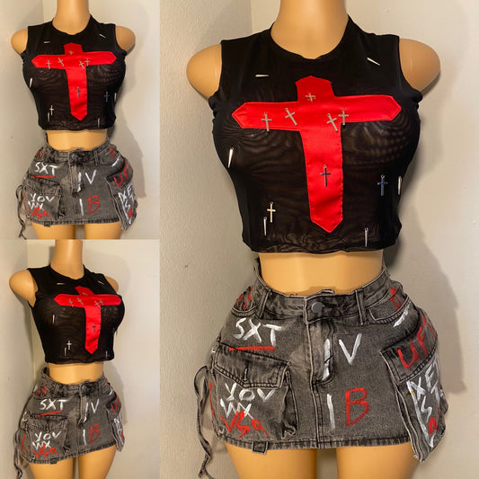 Graffiti Denim Set