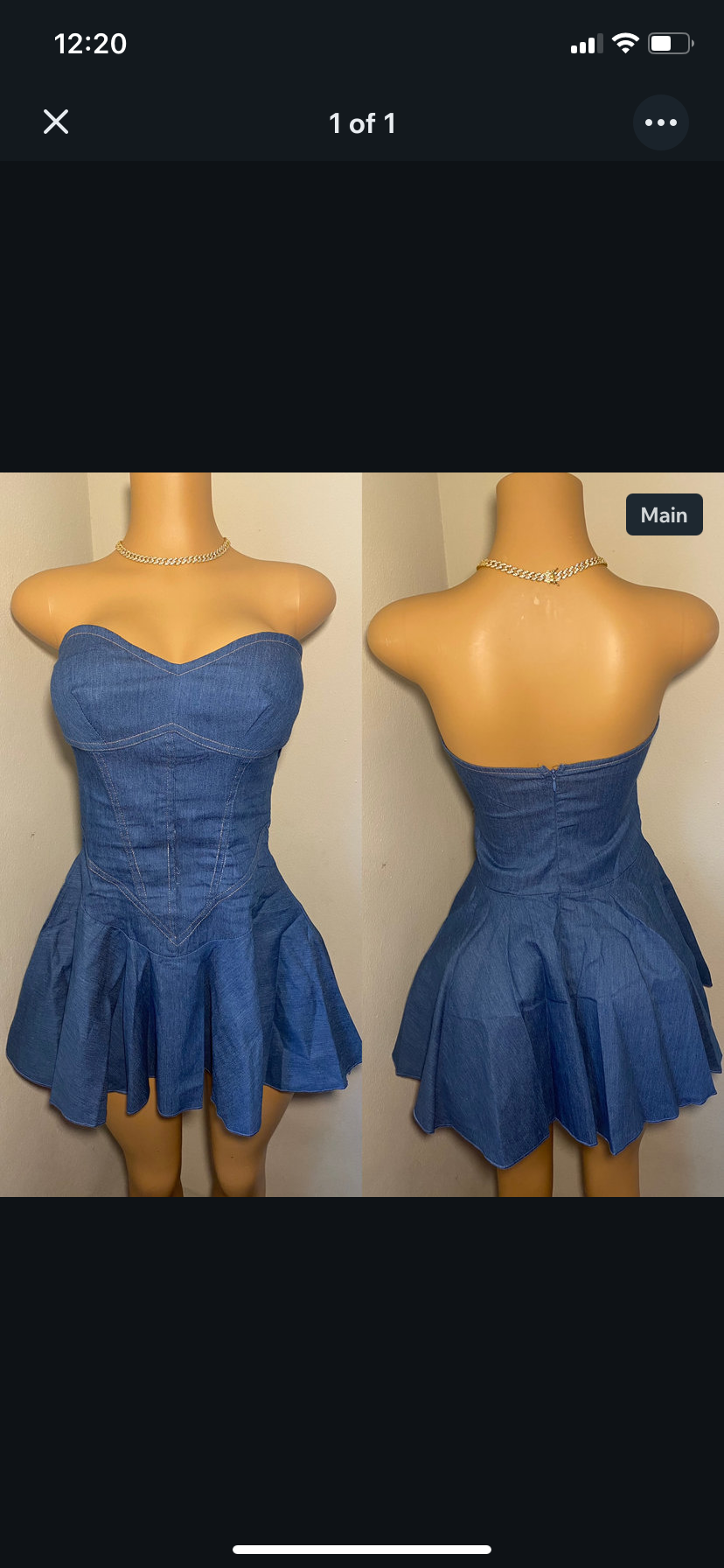 Denim Pleated Dress