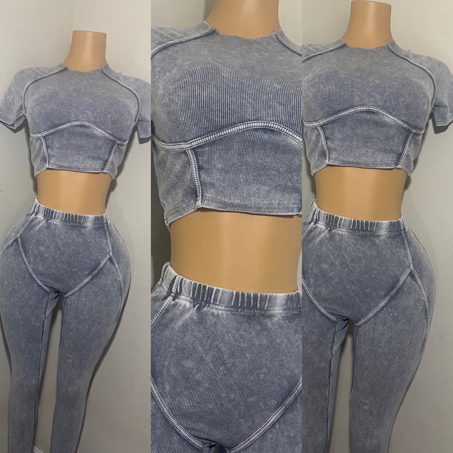 Acid Ribbed Two Piece Set