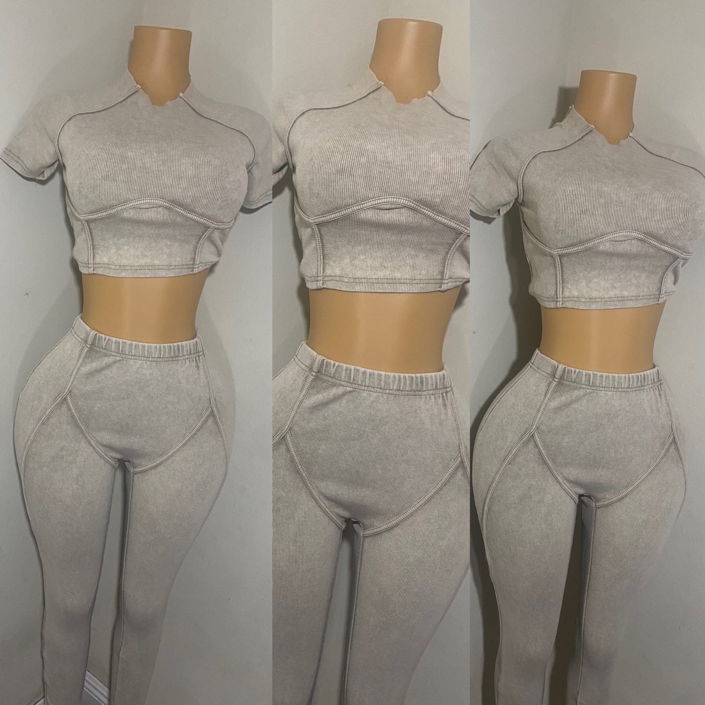 Acid Ribbed Two Piece Set